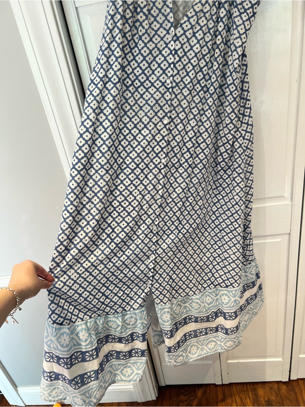 EUC India Collection Emerson Frye Tasha Button Down Midi Maxi Sundress - Picture 5 of 6